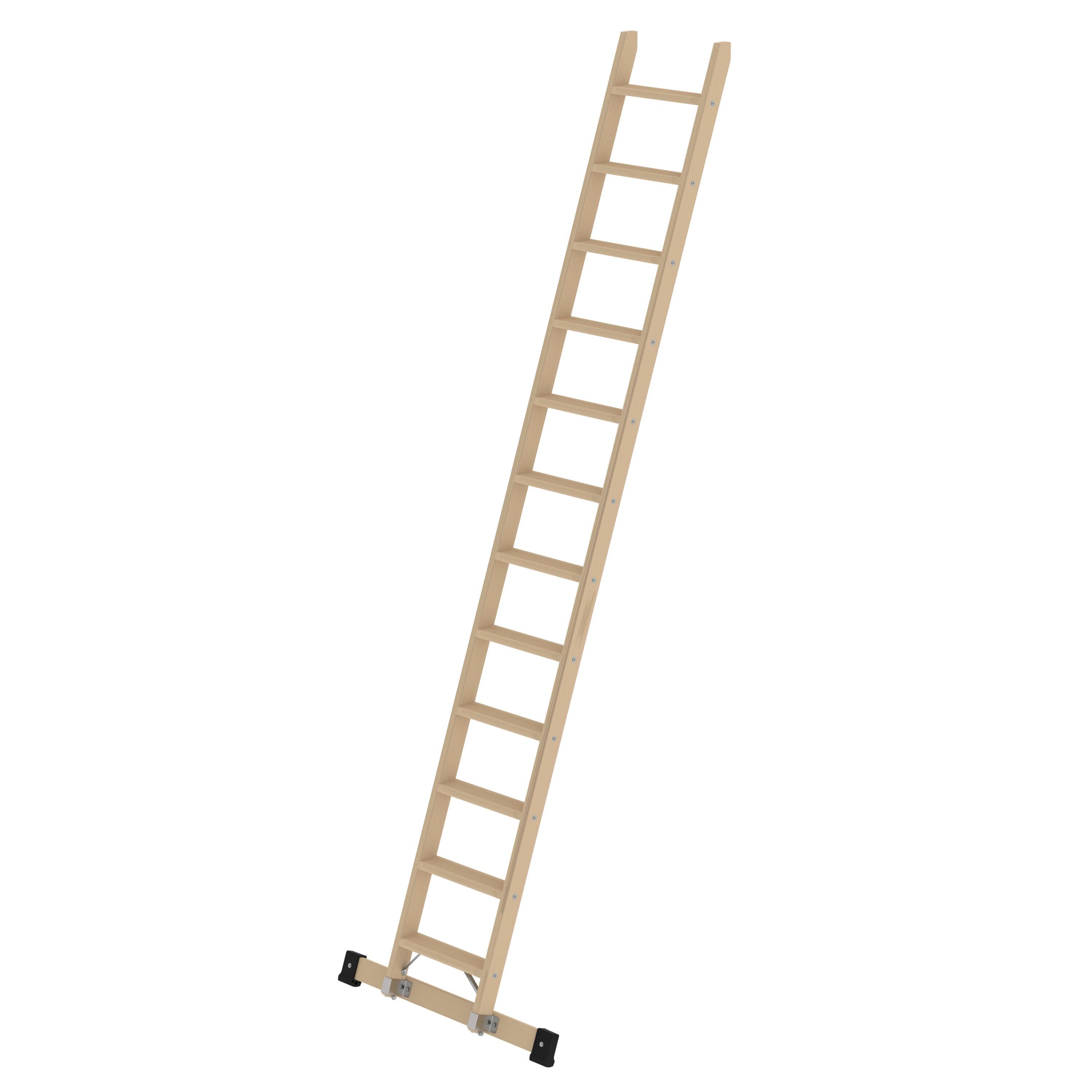 Stufen-Anlegeleiter Holz mit Traverse