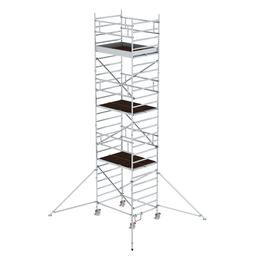 Rollgerüst 1,35 x 1,80 m mit Ausleger & Doppel-Plattform Plattformhöhe 6,43 m