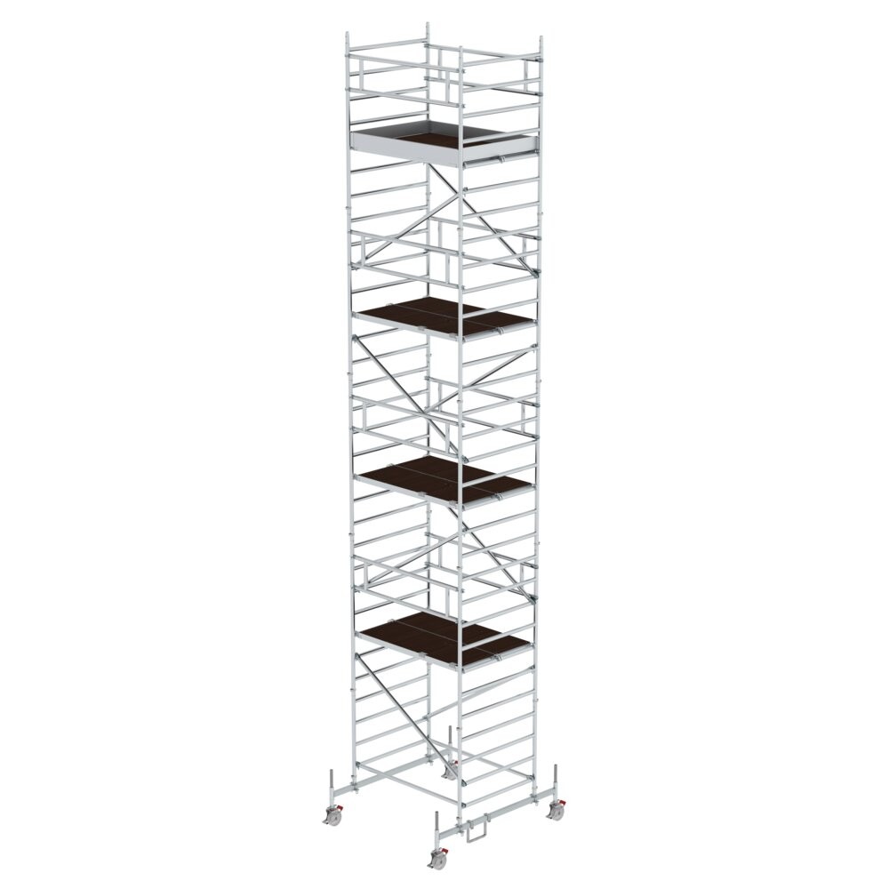 Rollgerüst 1,35 x 1,80 m mit Fahrbalken & Doppel-Plattform Plattformhöhe 8,58 m