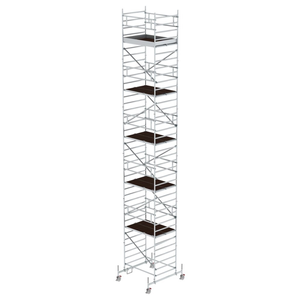Rollgerüst 1,35 x 1,80 m mit Fahrbalken & Doppel-Plattform Plattformhöhe 10,54 m