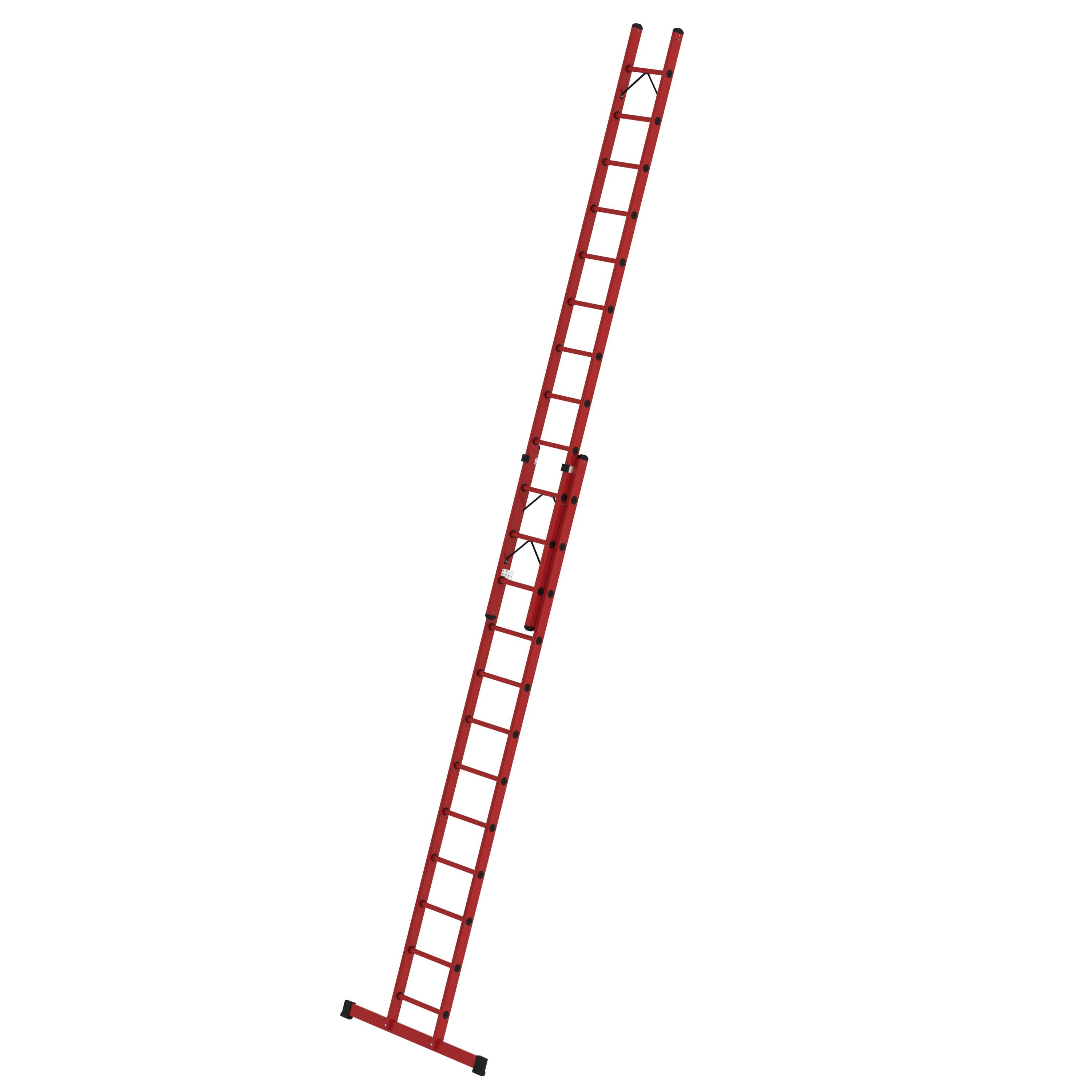 Sprossen-Schiebeleiter 2-teilig GFK mit Traverse 2x12 Sprossen