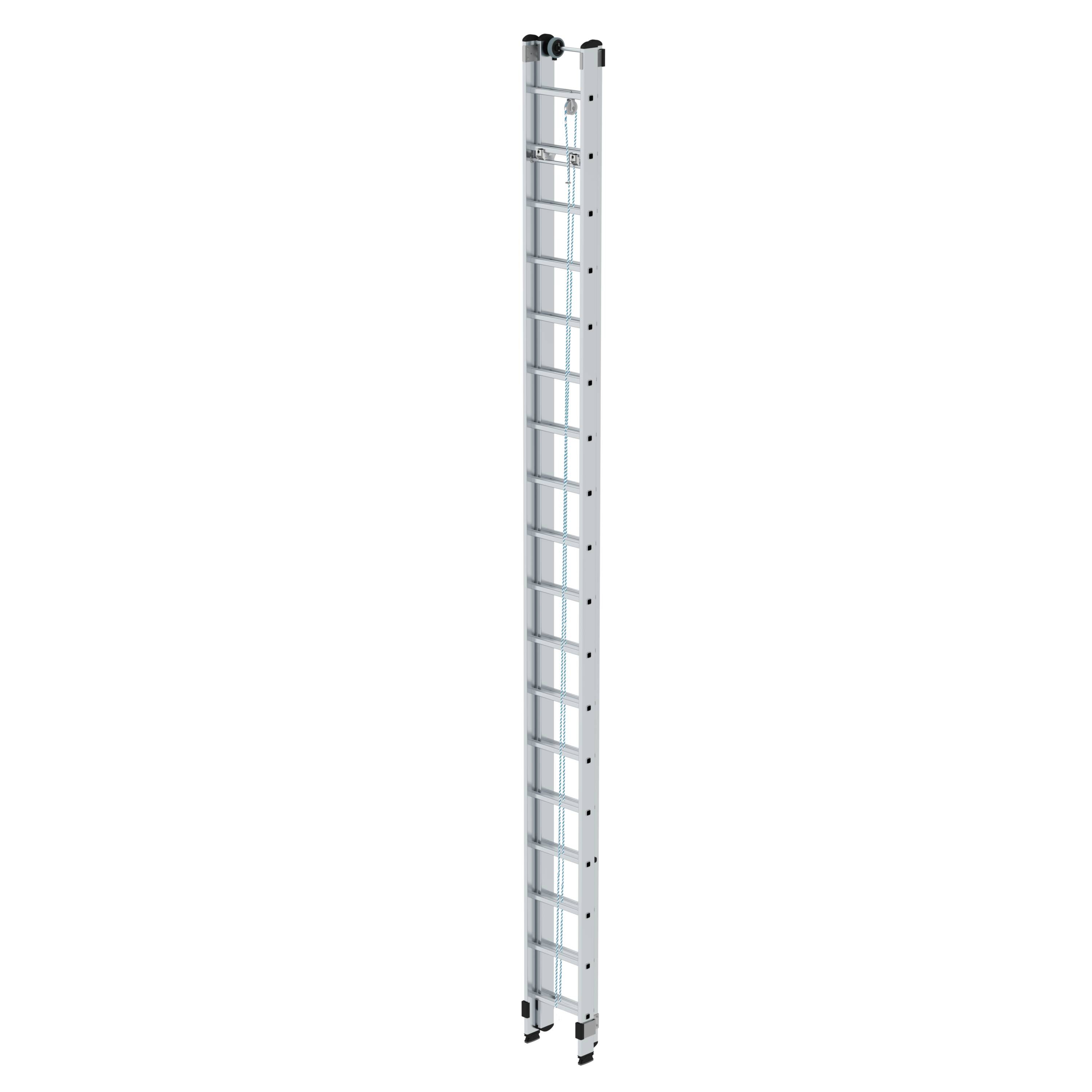 Sprossen-Seilzugleiter 2-teilig ohne Traverse 2x18 Sprossen