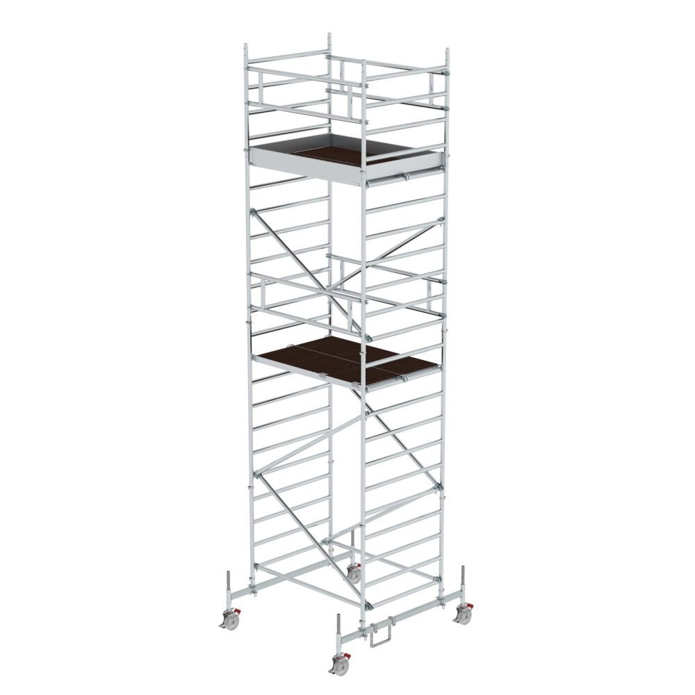 Rollgerüst 1,35 x 1,80 m mit Fahrbalken & Doppel-Plattform Plattformhöhe 5,78 m
