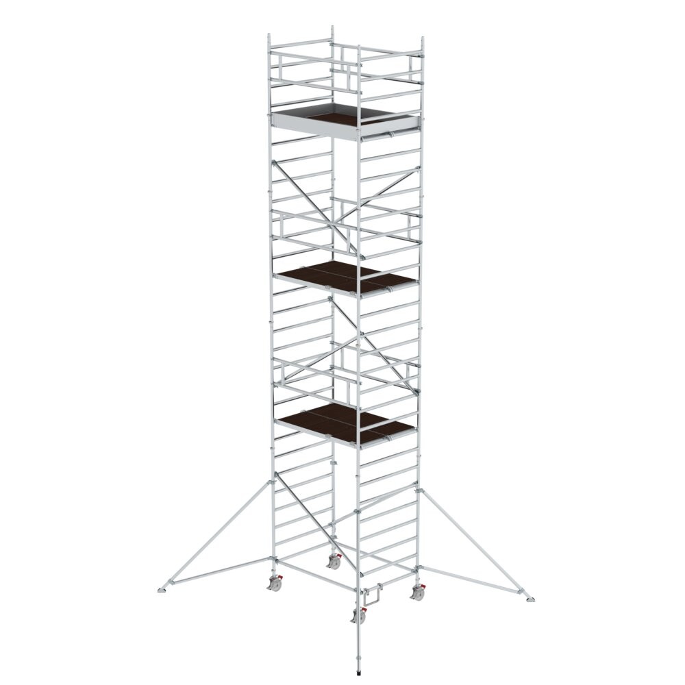 Rollgerüst 1,35 x 1,80 m mit Ausleger & Doppel-Plattform Plattformhöhe 7,55 m