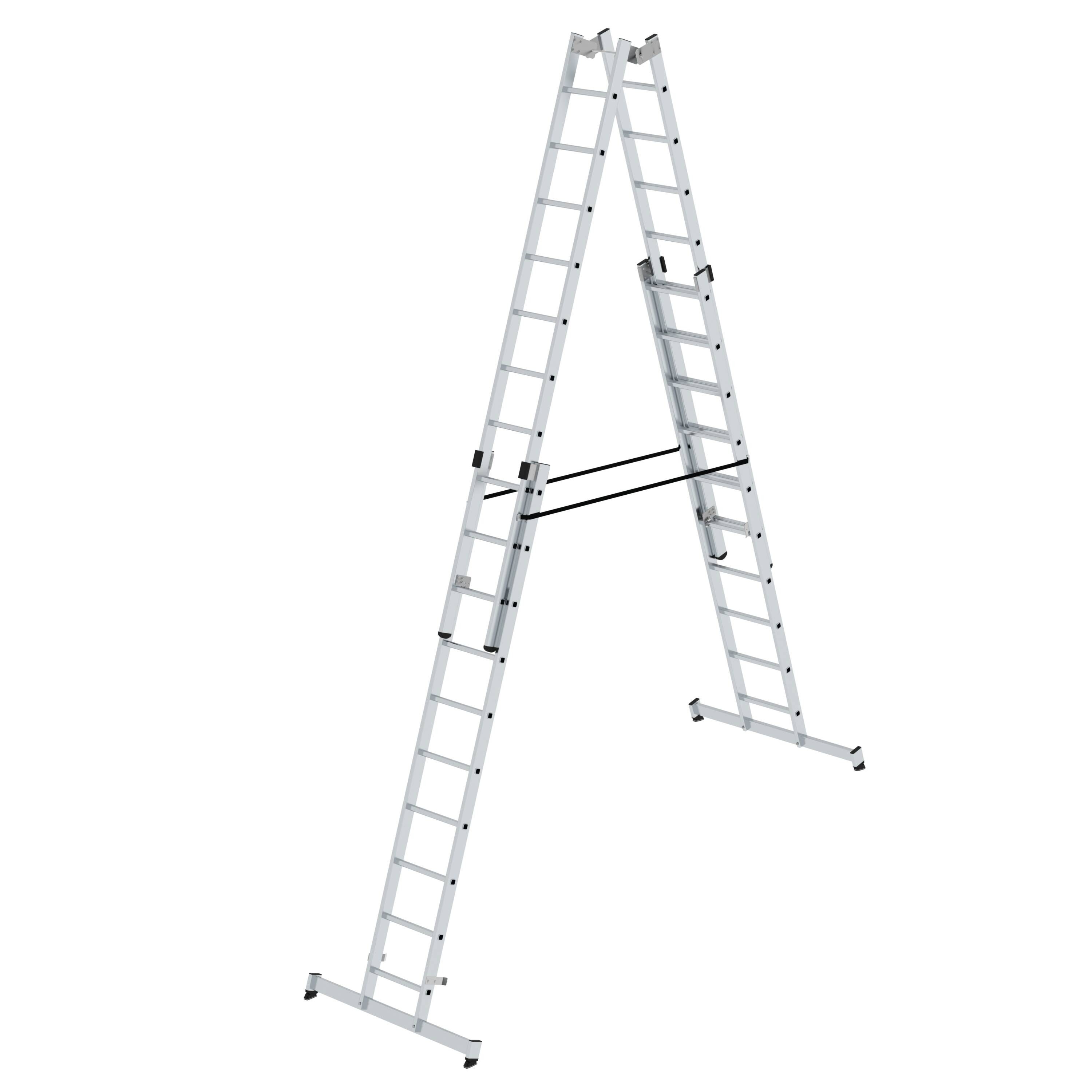 Sprossen-Stehleiter 4-teilig mit nivello®-Traverse 4x10 Sprossen