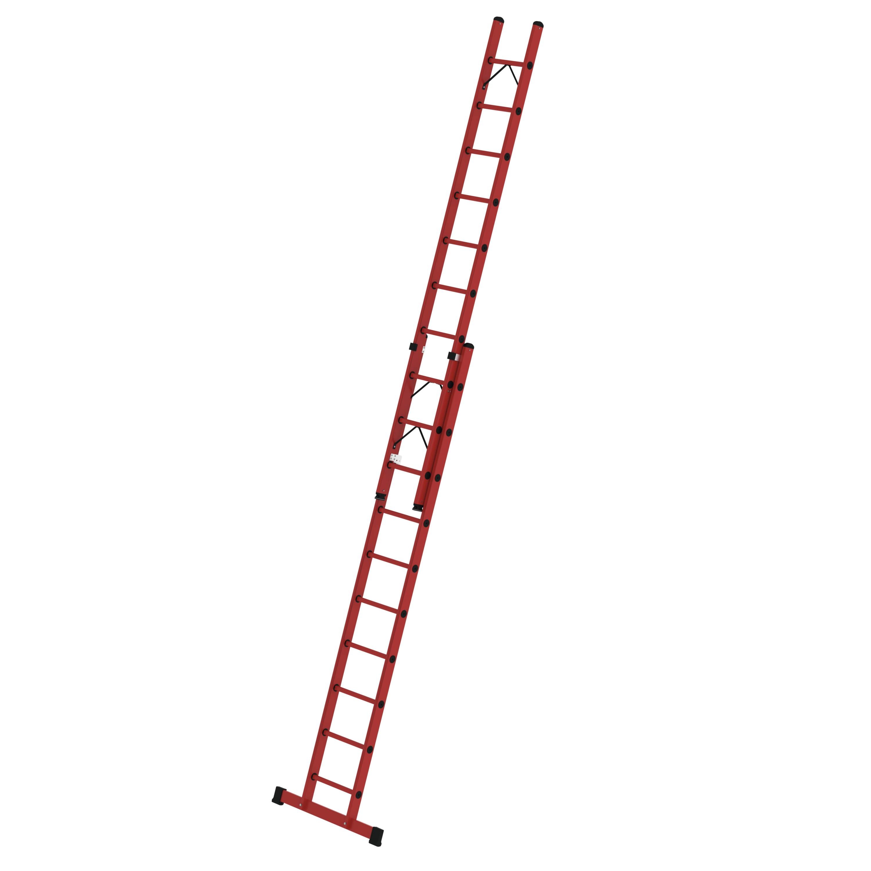 Sprossen-Schiebeleiter 2-teilig GFK mit Traverse 2x10 Sprossen